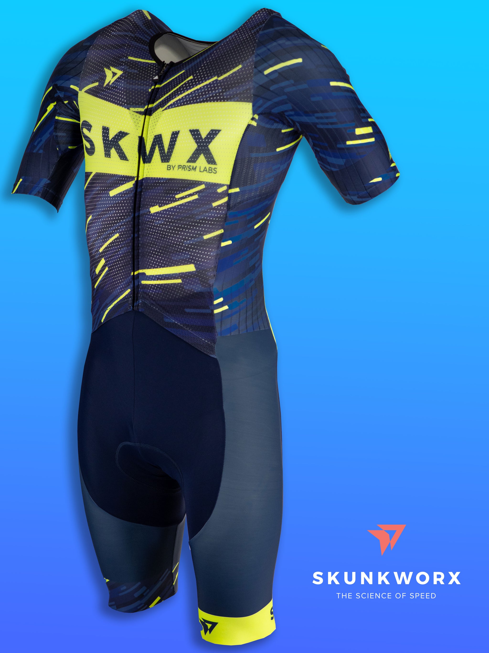Unleash Unmatched Speed: The Prism Custom Aero Suit Designed for High-Performance Cycling. The Skunkworx Advantage