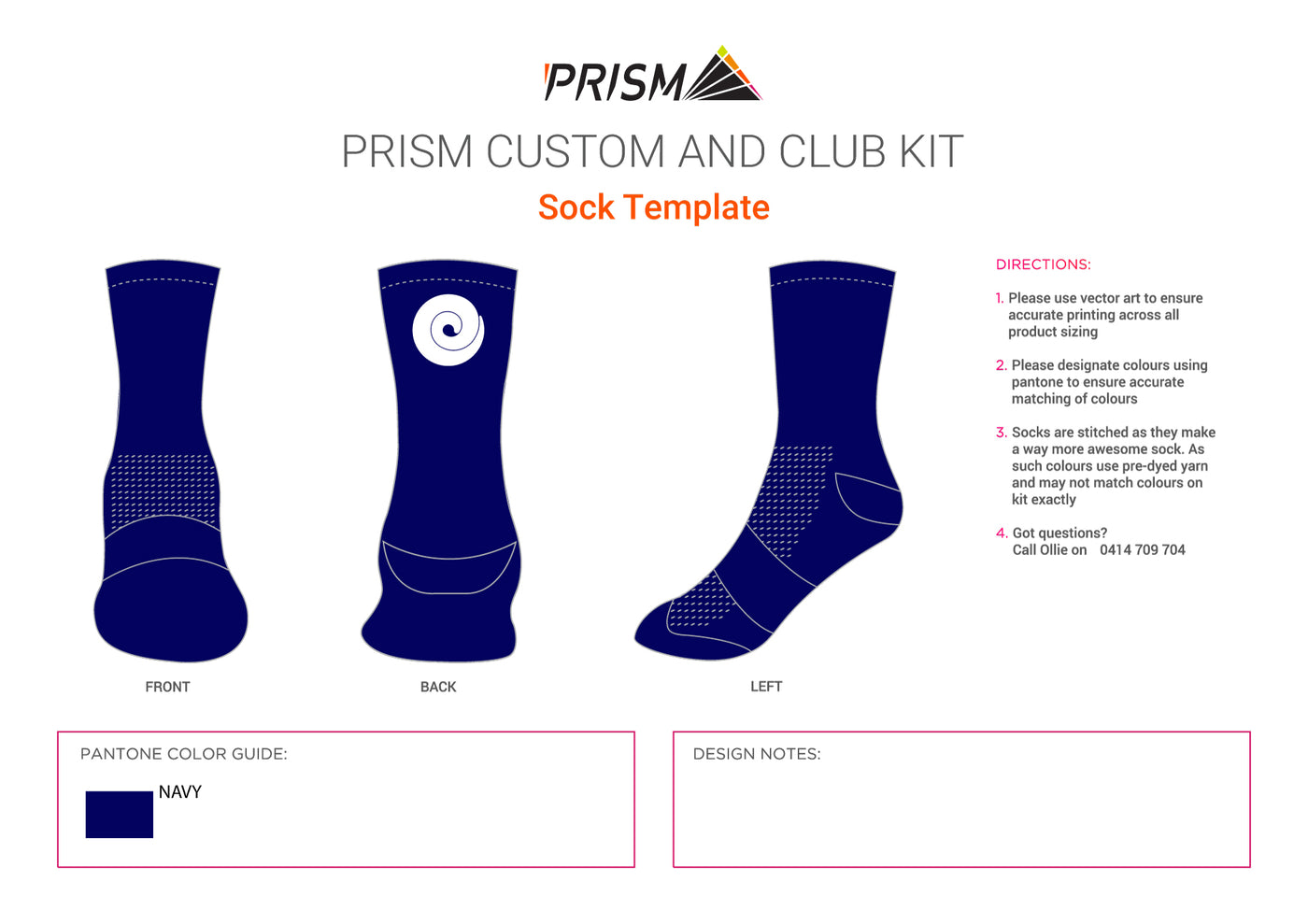 2 Pack of NHCC Navy Socks