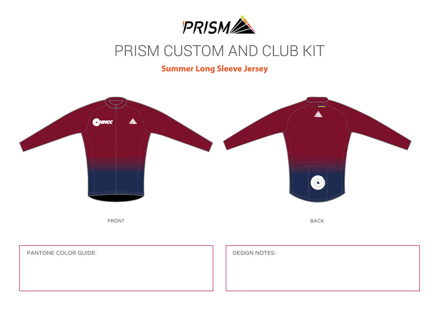 Men's Grand Tour Summer Weight Long Sleeve Jersey - Relaxed Cut-Maroon Edition