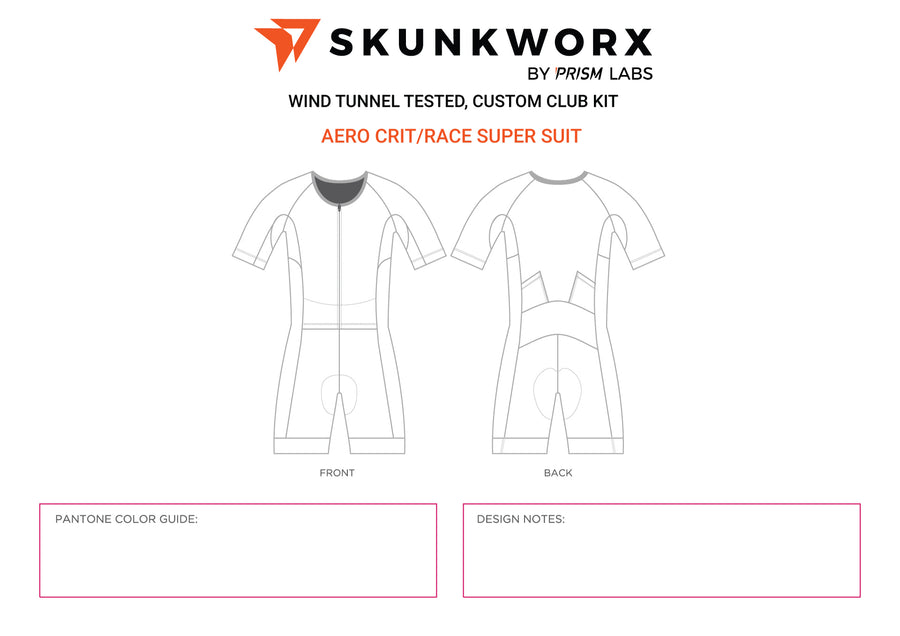 Men's Skunkworx Crit Suit - Short Sleeves - HVBC Sunrise - Race Number Pocket