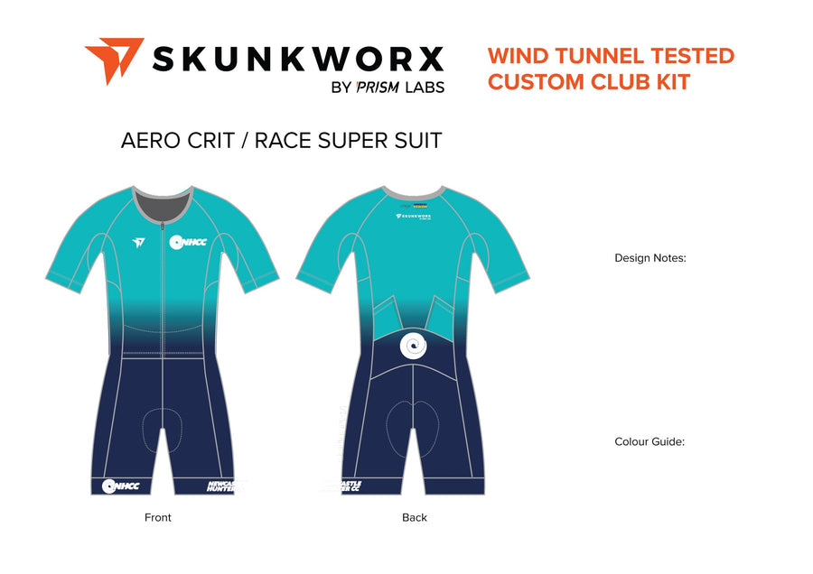 Men's Skunkworx Crit Suit - Blackbird Short Sleeves-Breakwater Blue Edition