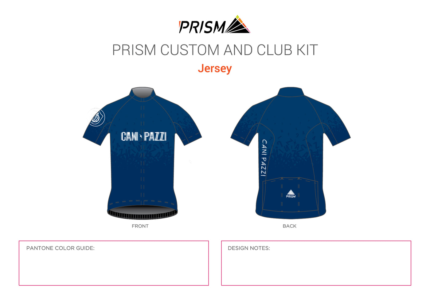Cani Pazzi Vibes Blue Women's Low Collar Grand Tour Jersey