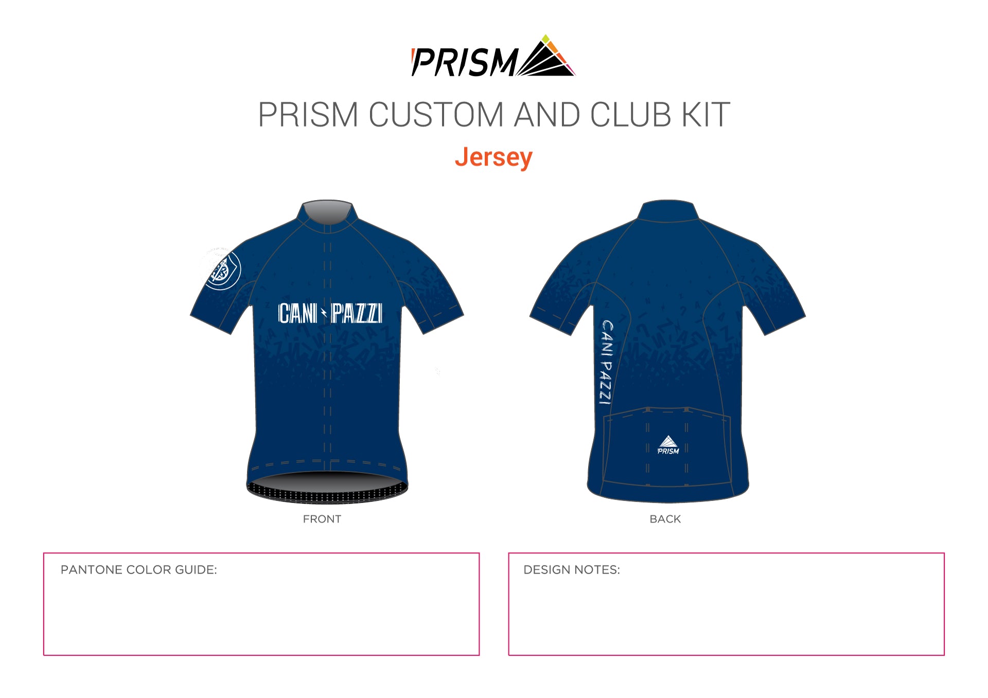 Cani Pazzi Vibes Blue Women's Low Collar Grand Tour Jersey