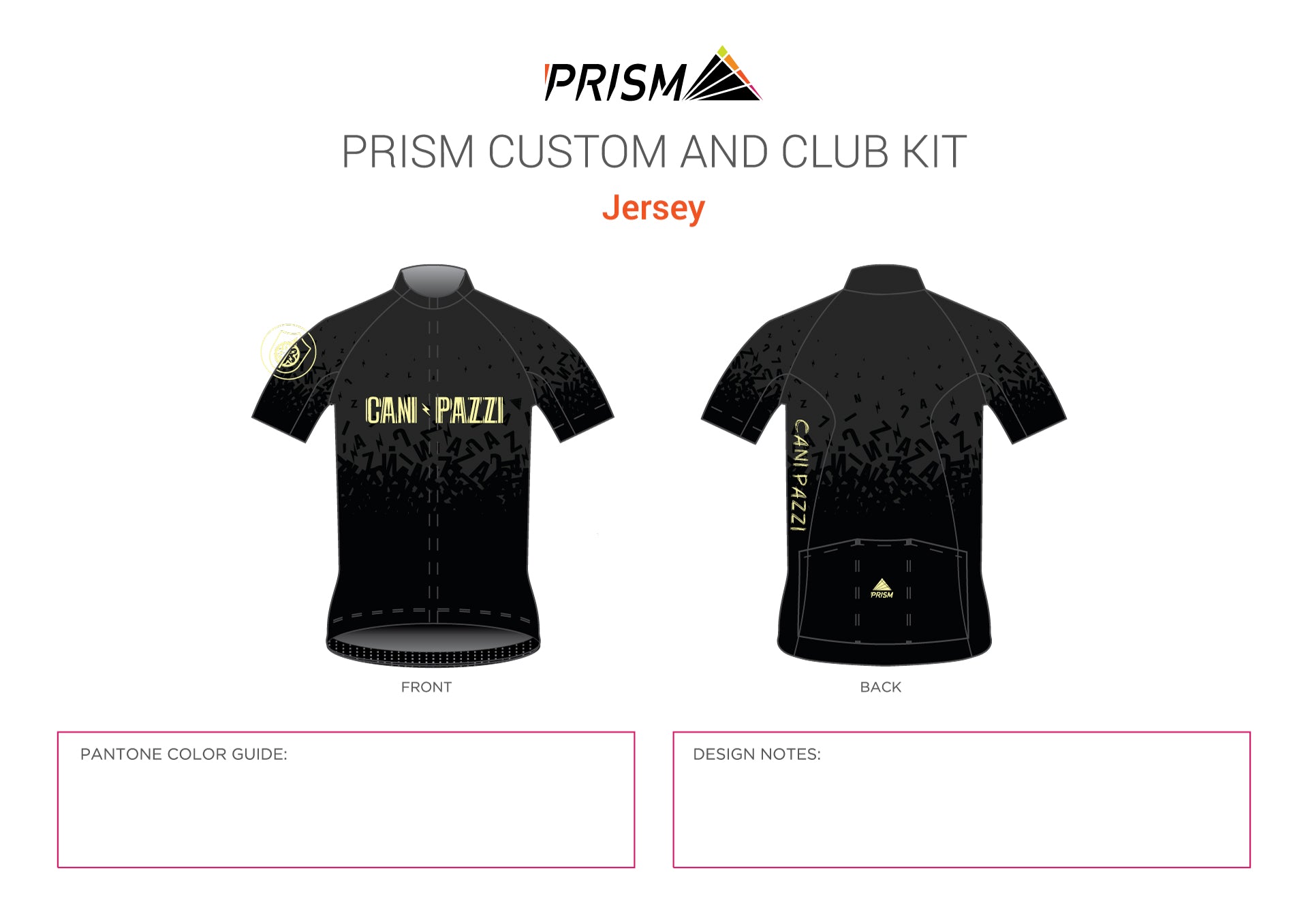 Cani Pazzi Vibes Black Women's Low Collar Grand Tour Jersey