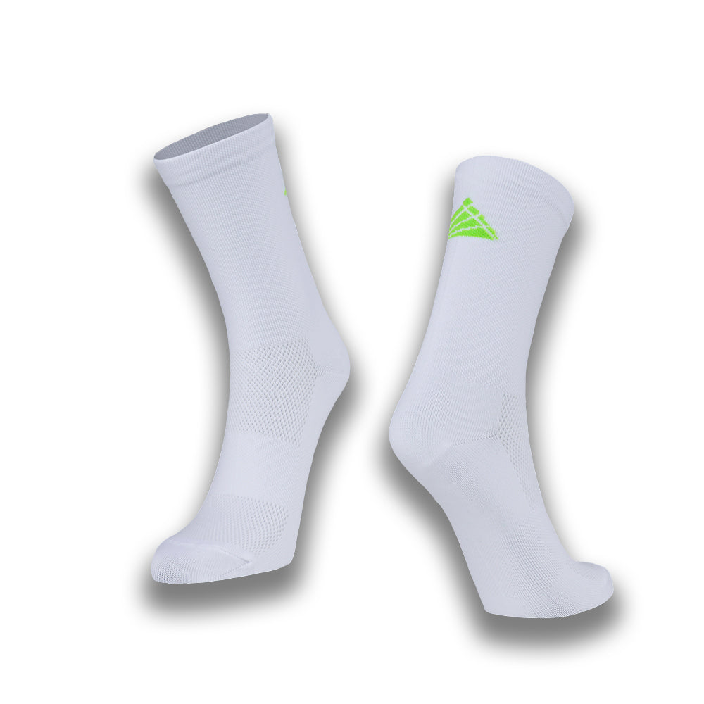 White and Fluorescent Lime Logo