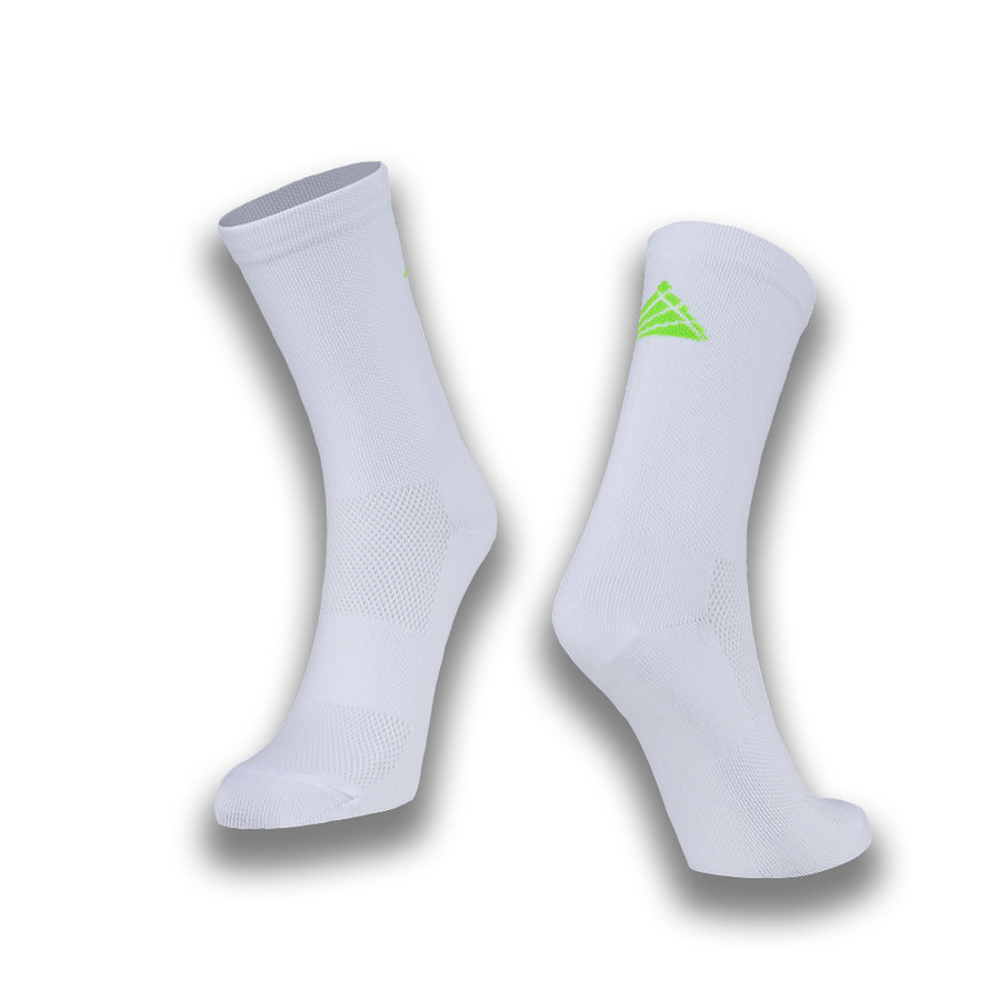 White and Fluorescent Lime Logo